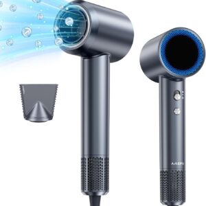 Secador de pelo, 150000 rpm, secador de pelo profesional de alta velocidad, secador de pelo iónico negativo para secado rápido, secador de pelo con control térmico de bajo ruido con boquilla magnética