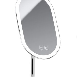 Fancii Vera Espejo de maquillaje con luz LED, recargable, espejo cosmético iluminado inalámbrico con 3 ajustes de luz regulable, doble aumento (cromado)