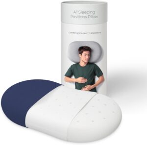 Ostrichpillow Almohada de cama – Almohada plana – Almohada de espuma viscoelástica, almohada de cama refrescante de primera calidad para dormir de lado, espalda y estómago, funda modal incluida