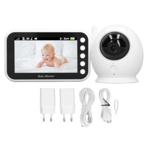 Monitor de bebé de 4.3 pulgadas, cámara de bebé de rotación de 360 grados, intercomunicador de conversación de 2 vías