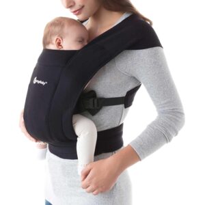 Ergobaby Embrace - Portabebés acogedor para recién nacido (7-25 libras), punto Ponte, negro puro
