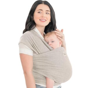 KeaBabies - Portabebés fular original todo en 1 para recién nacidos a niños pequeños, fácil de llevar, manos libres, ligero, transpirable (gris piedra)