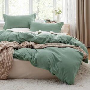 Bedsure - Juego de ropa de cama prelavado, extrasuave, con 1 funda de edredón de 104 x 98 pulgadas con cremallera y 2 fundas de almohada tamaño California King